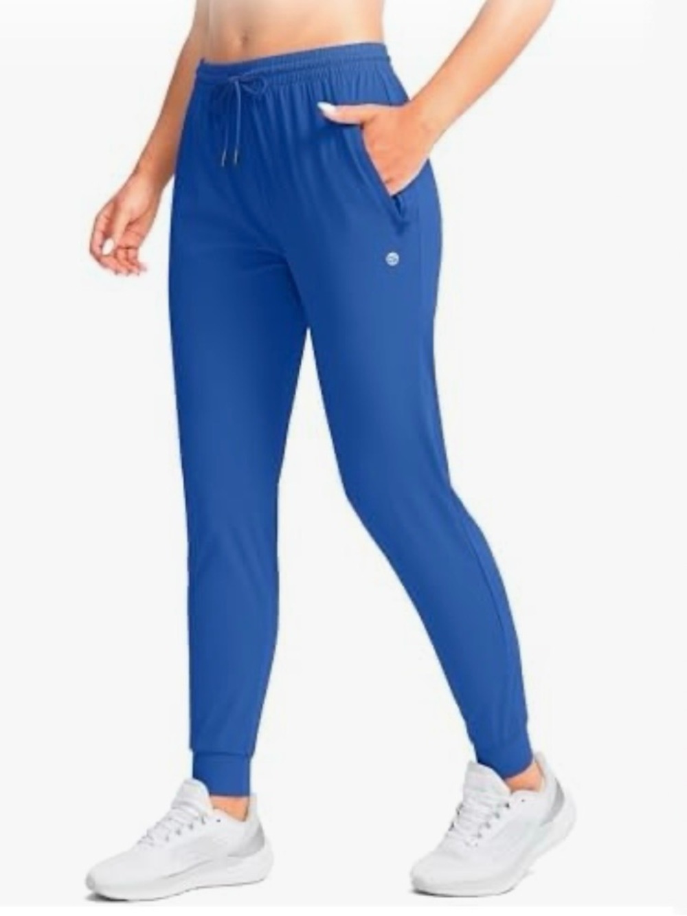 G Gradual Womens Jogger Pants M Blue Zipper Pocket Tapered Running Lounge Travel